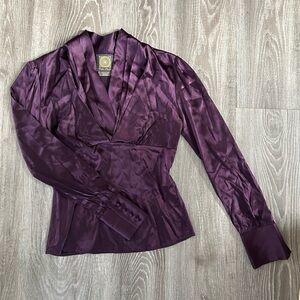Vintage Purple Silk Blouse